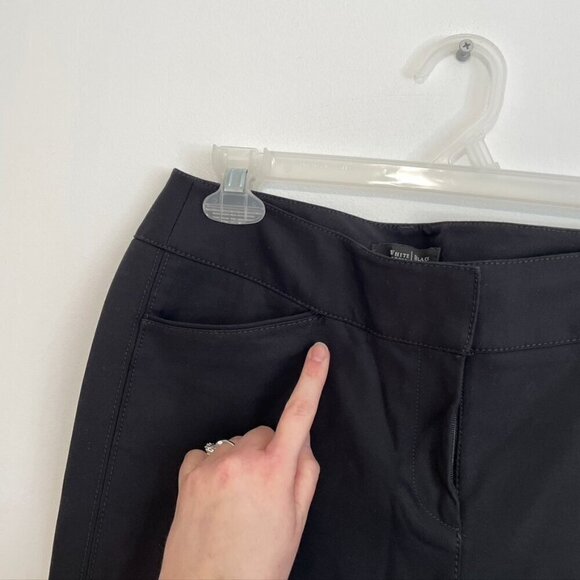 WHITE HOUSE BLACK MARKET WHBM Slim Ankle Pants Solid Black Cropped Dress Pants 4 - Picture 9 of 15